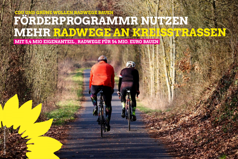 CDU und GRÜNE im Kreistag wollen Radwegebau an Kreisstraßen voranbringen